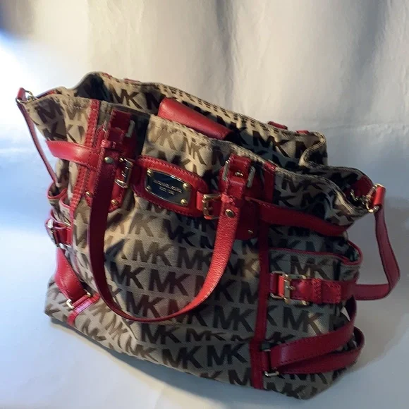Michael Kors Red and Brown Women's Bag - Picture 2 of 14